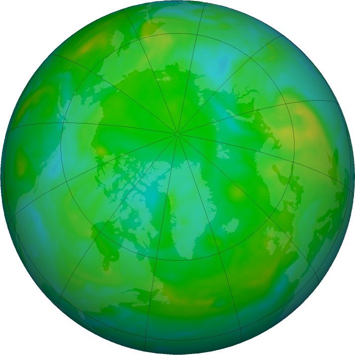 Arctic ozone map for 06 August 2019